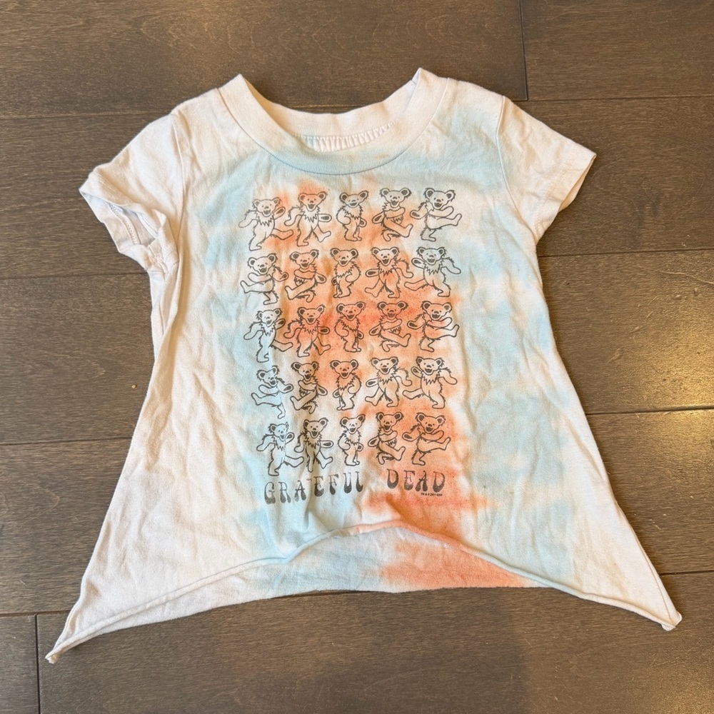 Chaser Kids Grateful Dead Tee - White with Blue & Red Tie-Dye